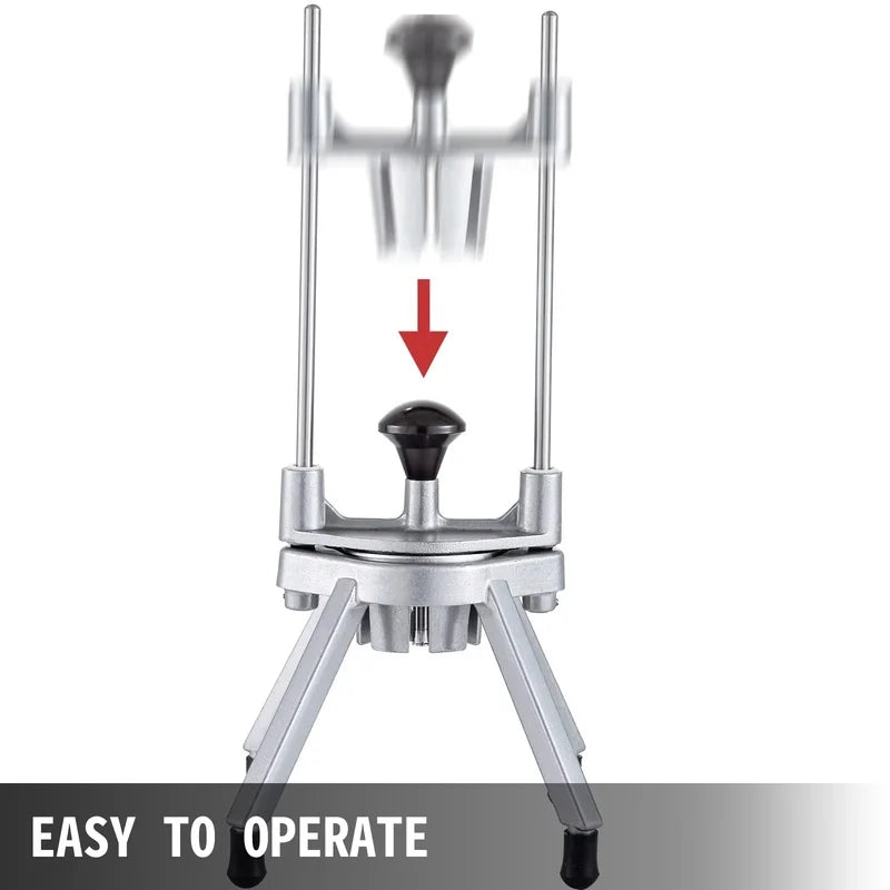 JG-15 compact manual hand-press vegetable cutter, aluminium and stainless steel