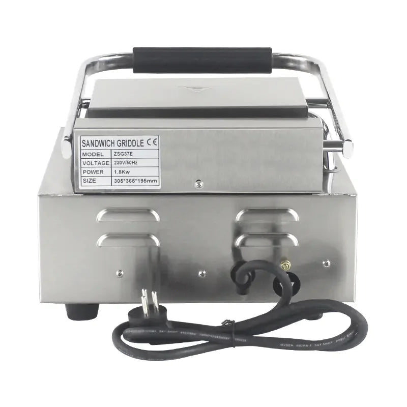 CHZ-810 electric contact grill with ribbed non-stick cast-iron plates