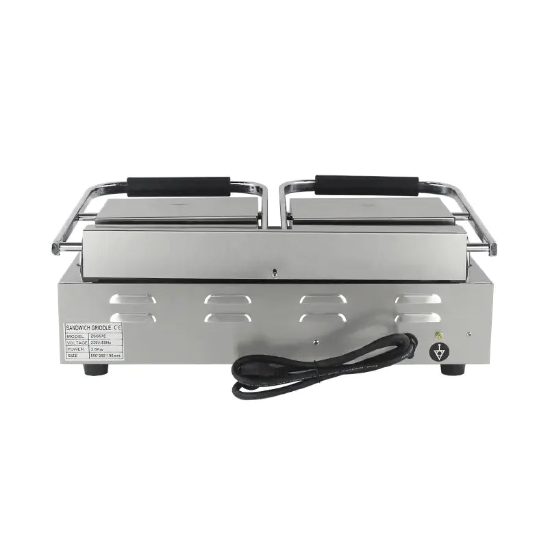 CHZ-810-2 double-plate electric contact grill with fully ribbed plates