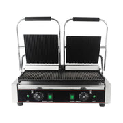 CHZ-810-2 double-plate electric contact grill with fully ribbed plates