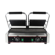 CHZ-810-2 double-plate electric contact grill with fully ribbed plates