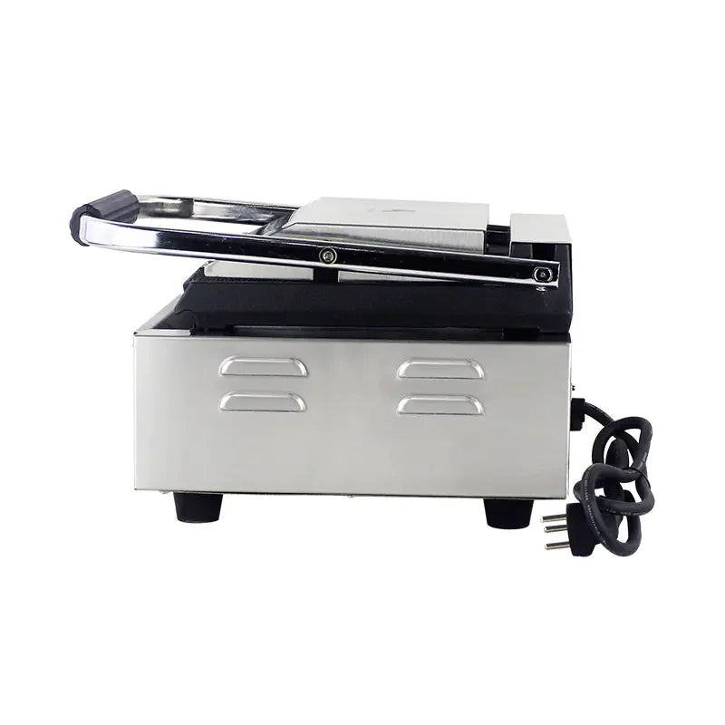 CHZ-810 electric contact grill with ribbed non-stick cast-iron plates