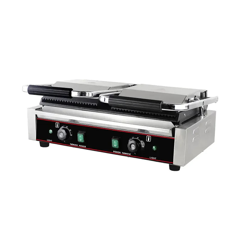 CHZ-810-2A double electric contact grill with ribbed and smooth plates