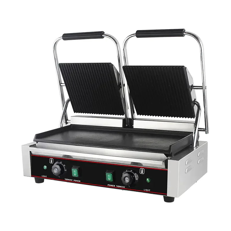 CHZ-810-2B double electric contact grill with smooth non-stick plates
