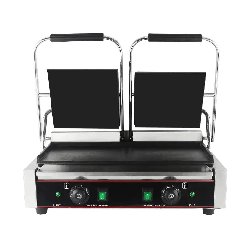 CHZ-810-2B double electric contact grill with smooth non-stick plates