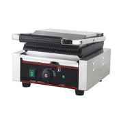 CHZ-810 electric contact grill with ribbed non-stick cast-iron plates