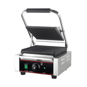 CHZ-810 electric contact grill with ribbed non-stick cast-iron plates