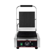 CHZ-810 electric contact grill with ribbed non-stick cast-iron plates