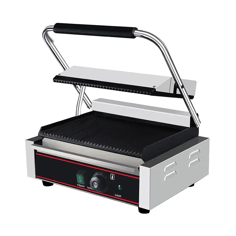 CHZ-820 portable electric contact grill with black non-stick iron plates