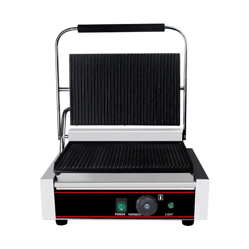 CHZ-820 portable electric contact grill with black non-stick iron plates
