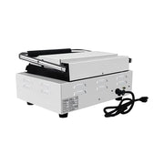 CHZ-820A single-plate electric contact grill with ribbed top and flat bottom plates