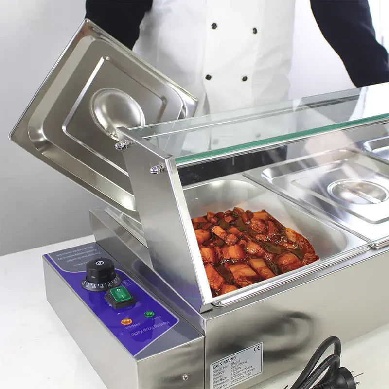 RTC-3H 3-pan countertop electric bain marie, stainless steel