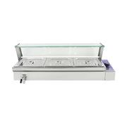 RTC-3H 3-pan countertop electric bain marie, stainless steel