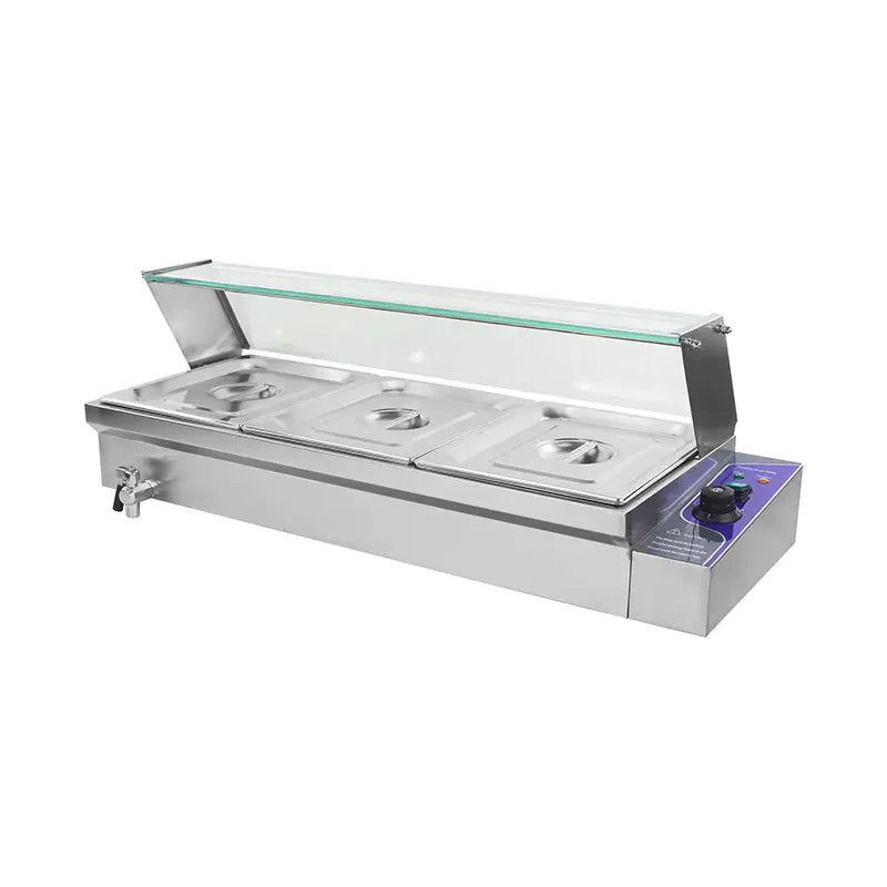 RTC-3H 3-pan countertop electric bain marie, stainless steel