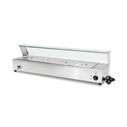 RTC-4D commercial electric bain marie food warmer with tempered glass guard and 1/2 GN pans