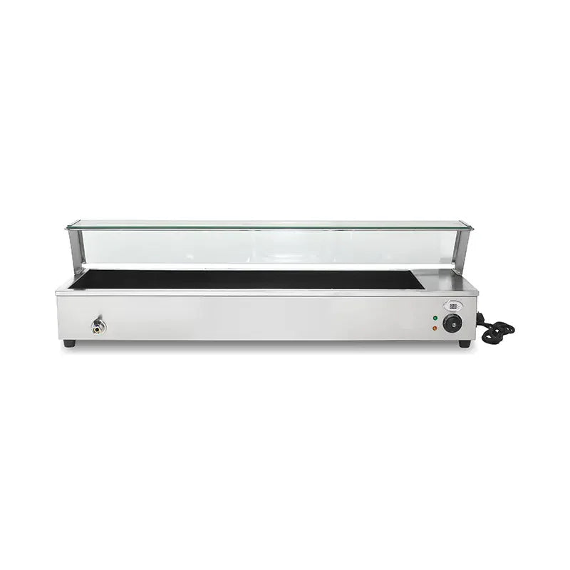 RTC-4D commercial electric bain marie food warmer with tempered glass guard and 1/2 GN pans