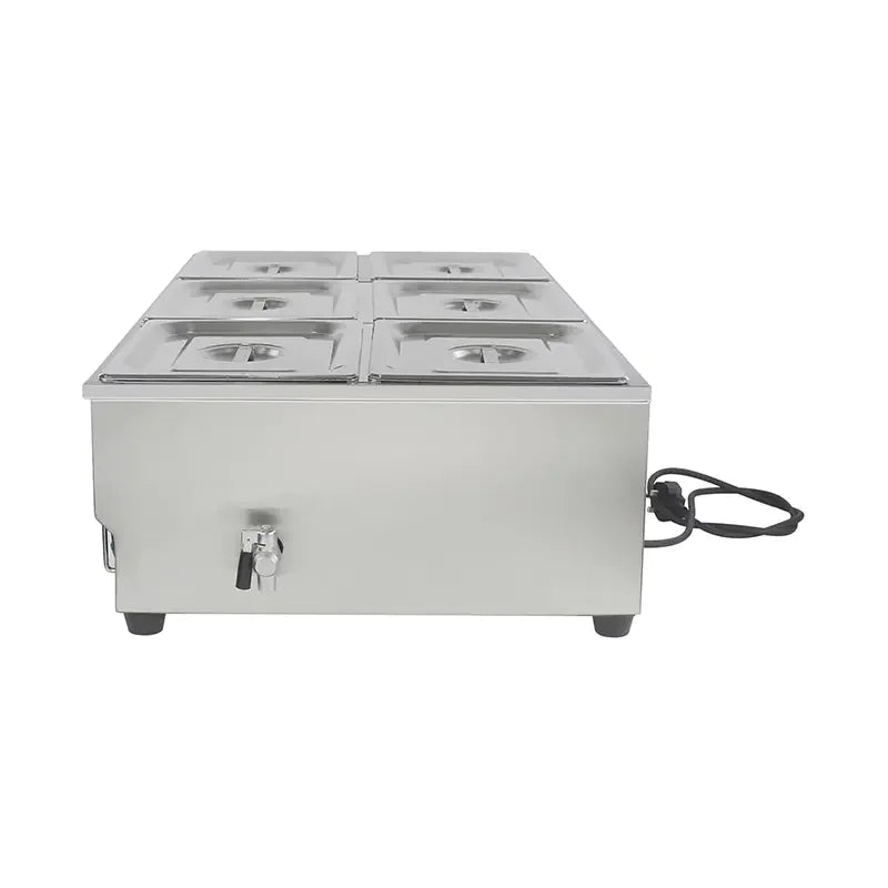 SB-2T(1/6) countertop commercial electric bain marie food warmer with six 1/6 GN pans