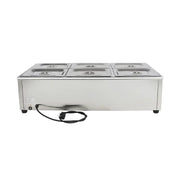 SB-2T(1/6) countertop commercial electric bain marie food warmer with six 1/6 GN pans