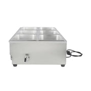 SB-6T 6-pan countertop electric bain marie, stainless steel