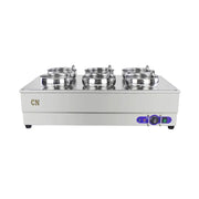 SB-6TR 6-pot round-well electric bain marie soup station, stainless steel