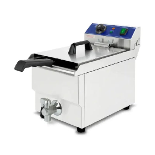 DZL-10V 10L single-tank electric deep fryer with oil drain valve, stainless steel
