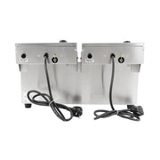DZL-132B twin-tank countertop electric deep fryer, 13L×2, stainless steel