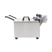 DZL-132B twin-tank countertop electric deep fryer, 13L×2, stainless steel