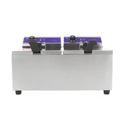 DZL-132B twin-tank countertop electric deep fryer, 13L×2, stainless steel