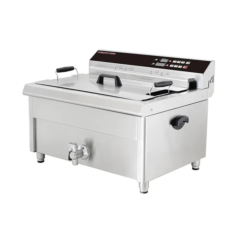 DZL-13EC 20L heavy-duty electric deep fryer with timer, stainless steel
