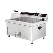 DZL-13EC 20L heavy-duty electric deep fryer with timer, stainless steel