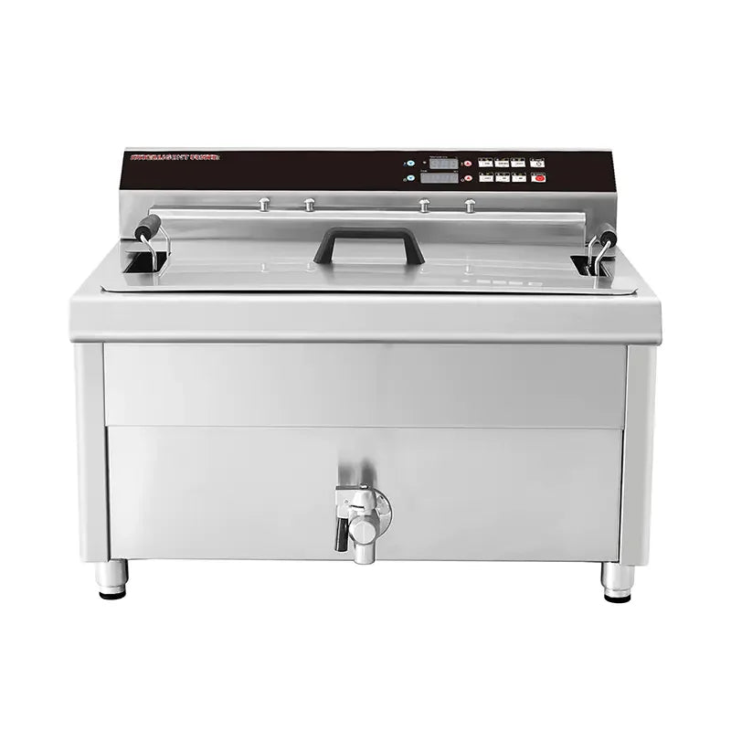 DZL-13EC 20L heavy-duty electric deep fryer with timer, stainless steel