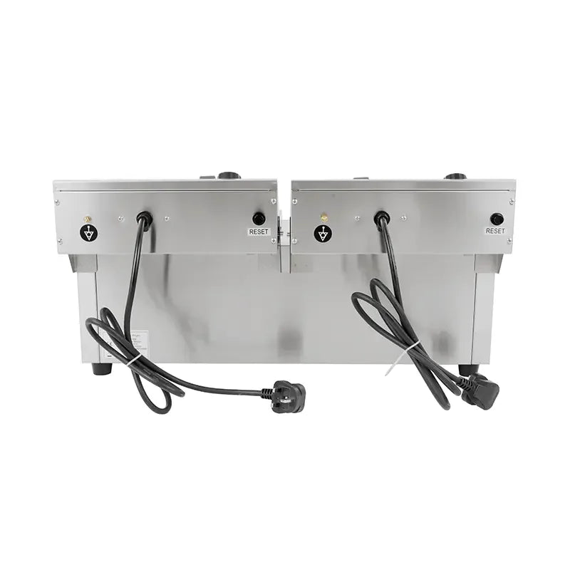 DZL-152B dual-tank countertop electric deep fryer, stainless steel