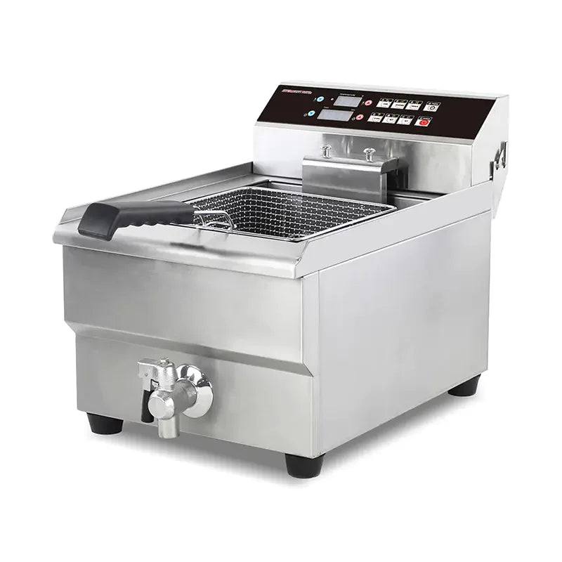 DZL-16LC 16L electric deep fryer with timer, stainless steel