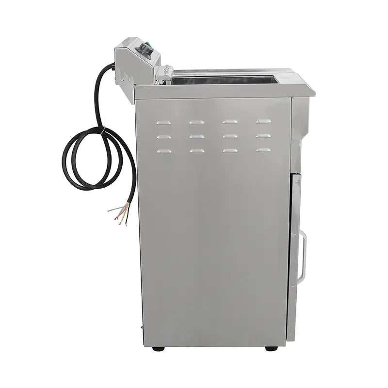 DZL-16VC 16L floor-standing electric deep fryer with cabinet, stainless steel