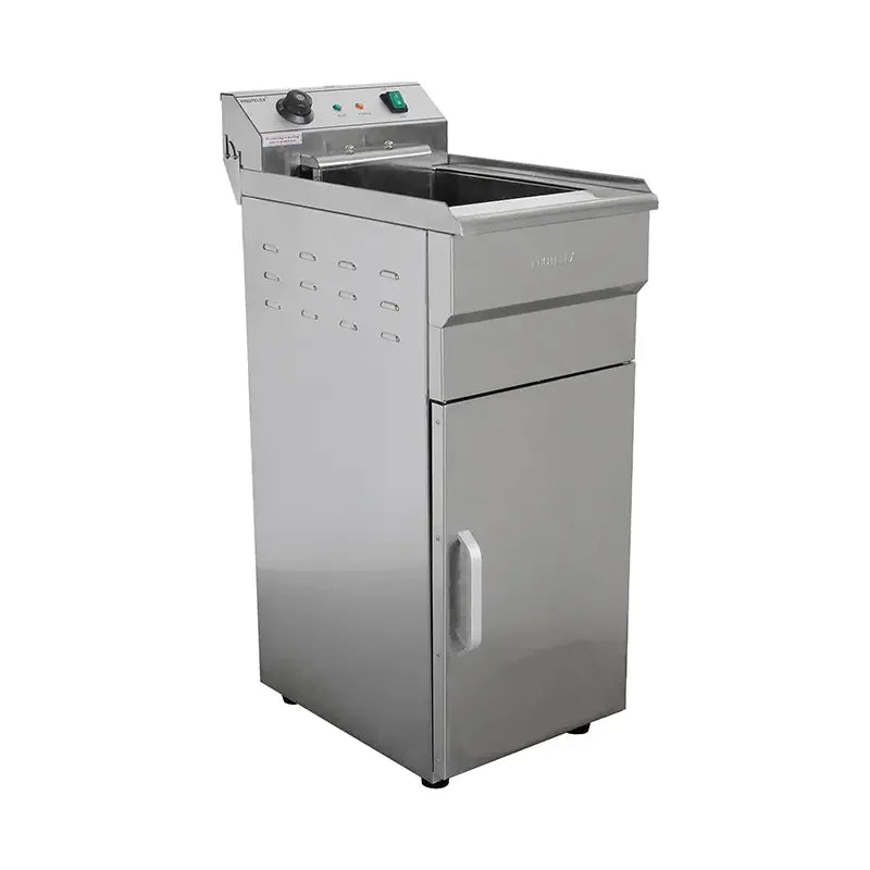 DZL-16VC 16L floor-standing electric deep fryer with cabinet, stainless steel