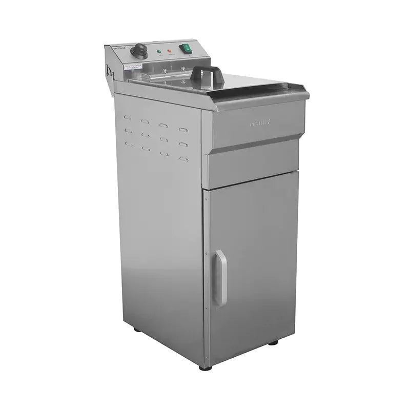 DZL-16VC 16L floor-standing electric deep fryer with cabinet, stainless steel