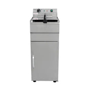 DZL-16VC 16L floor-standing electric deep fryer with cabinet, stainless steel