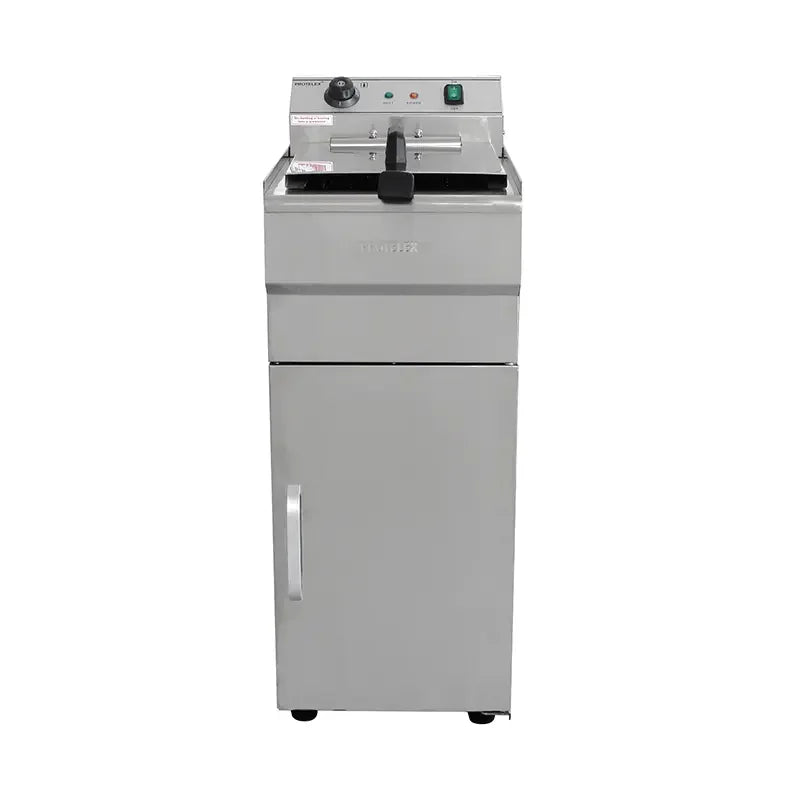 DZL-16VC 16L floor-standing electric deep fryer with cabinet, stainless steel