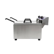 DZL-172B twin-tank countertop electric deep fryer, 17L×2, stainless steel