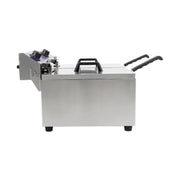 DZL-172B twin-tank countertop electric deep fryer, 17L×2, stainless steel