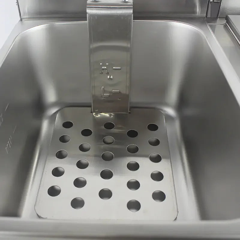 DZL-20B dual-tank countertop electric deep fryer, stainless steel