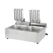 DZL-20B dual-tank countertop electric deep fryer, stainless steel