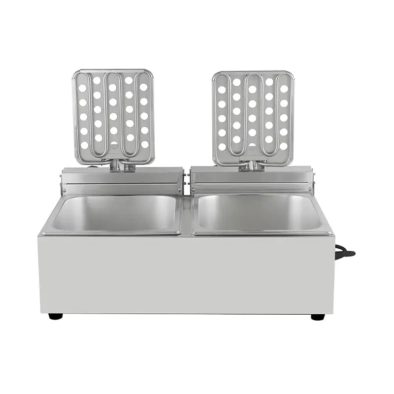 DZL-20B dual-tank countertop electric deep fryer, stainless steel
