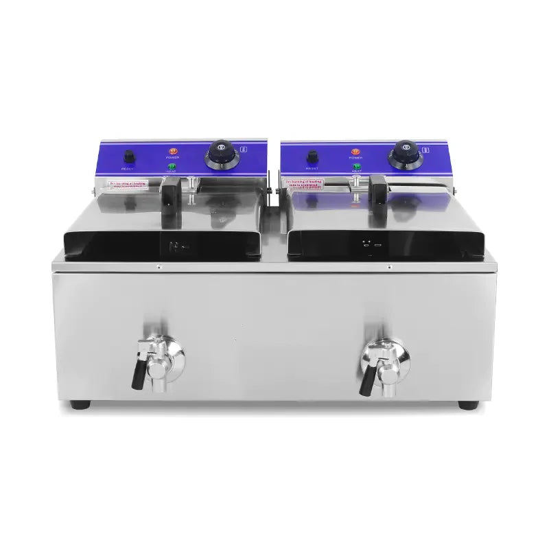 DZL-20L dual-tank countertop electric deep fryer, stainless steel