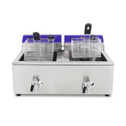 DZL-20L dual-tank countertop electric deep fryer, stainless steel