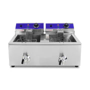 DZL-20L dual-tank countertop electric deep fryer, stainless steel