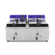 DZL-20L dual-tank countertop electric deep fryer, stainless steel