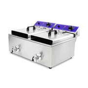 DZL-20L dual-tank countertop electric deep fryer, stainless steel
