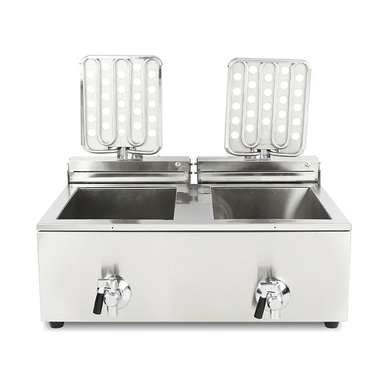 DZL-20L dual-tank countertop electric deep fryer, stainless steel