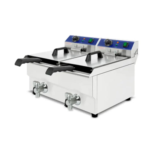 DZL-20V double-tank 10L×2 commercial electric deep fryer, stainless steel